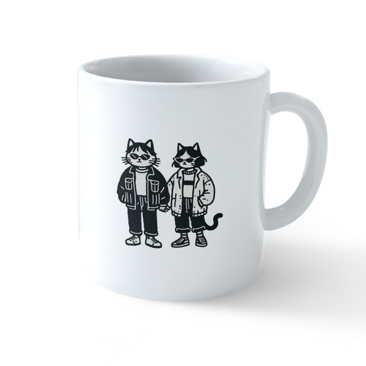 Cat Rock Paper Scissors Mug Set – Funny Cat-Themed Coffee Mugs