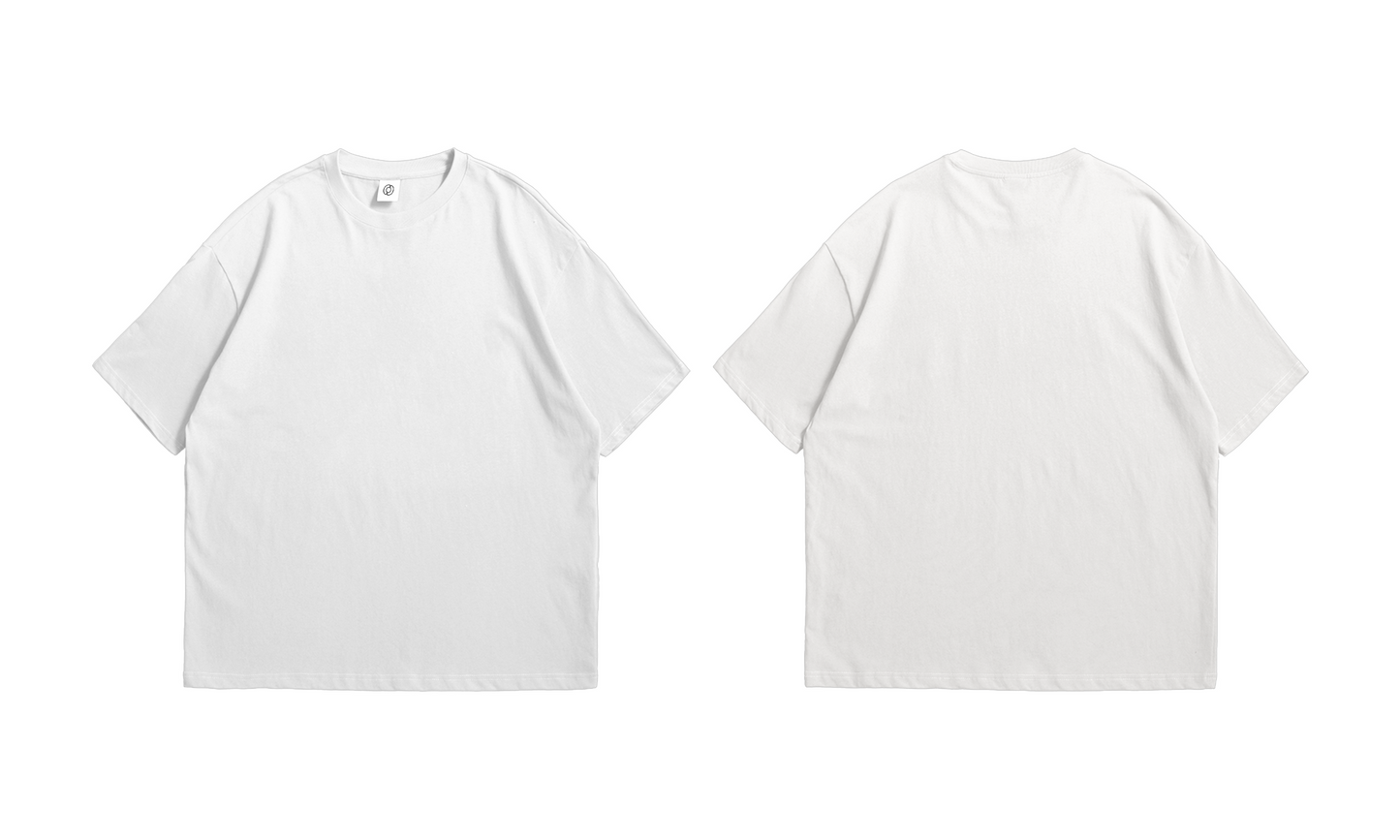 Solid White Drop Shoulder T-Shirt