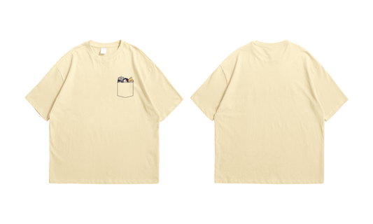Demon Slayer Pocket Oversized T-Shirt – Beige Edition