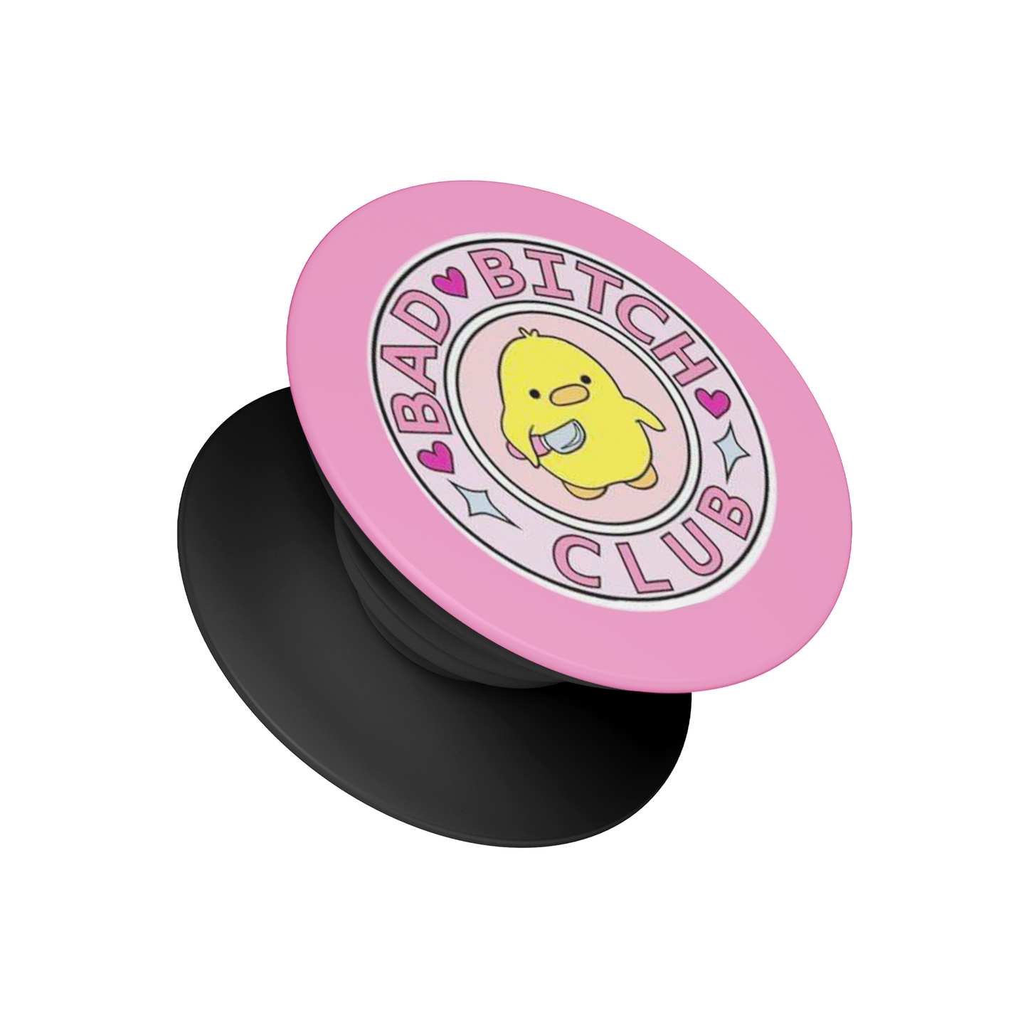 Bad Bitch Club cartoon pop socket – pink phone grip and stand by Stick-On