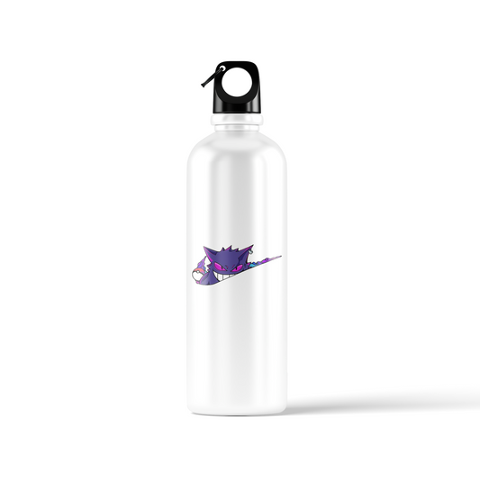 Pokémon Gengar Water Bottle – 600ml white aluminum bottle with dual Gengar designs by Stick-On
