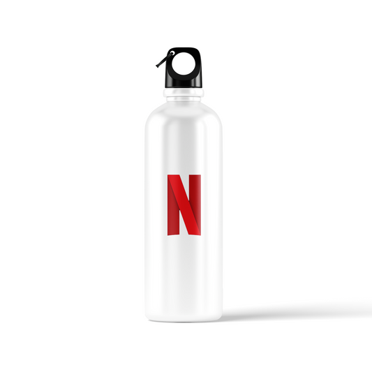 Netflix sublimation water bottle – “Just One More Episode” design, 500ml Stick-On collection