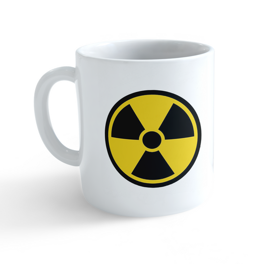 Radiation Symbol Mug – Bold Yellow & Black Design