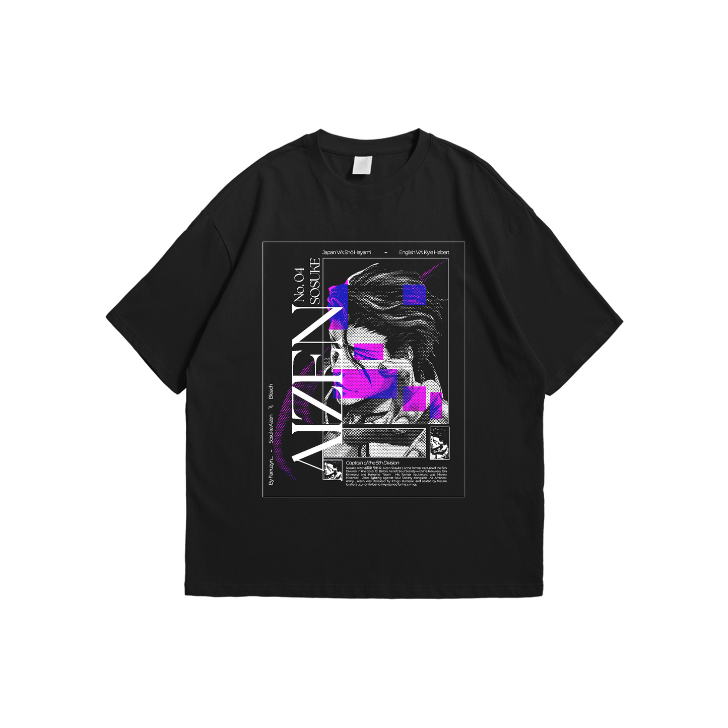 Aizen Illusion – Bleach Tee – Oversized drop-shoulder 180 GSM cotton anime T-shirt by Stick-On (Unisex M–5XL)