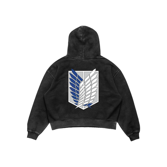 Attack on Titan Acid Wash Hoodie – Scout Regiment Edition