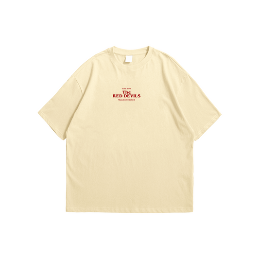 Manchester United Red Devils Oversized Drop Shoulder Tee – Cream
