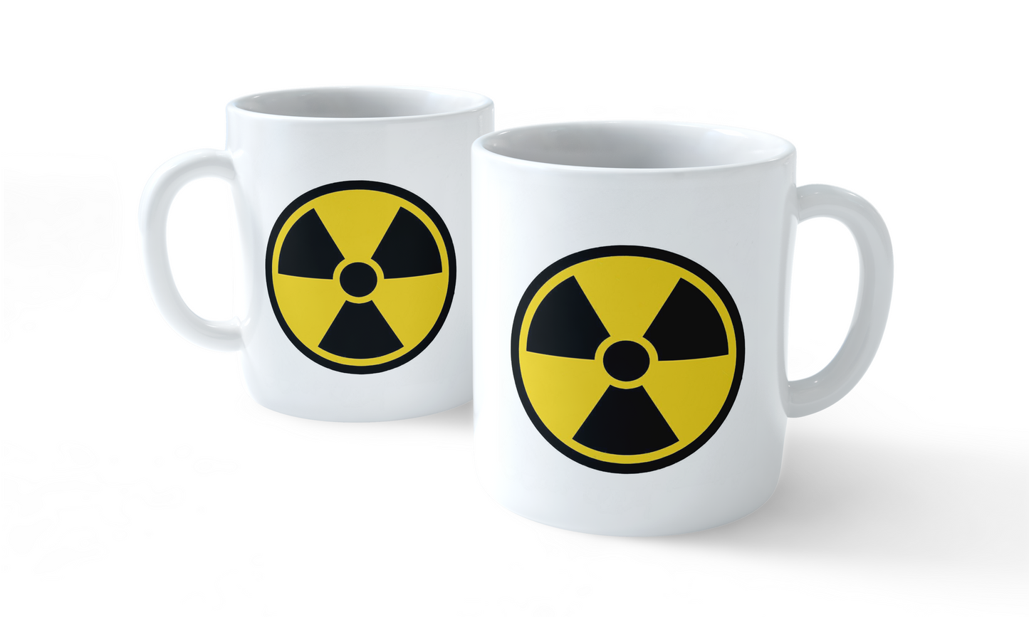 Radiation Symbol Mug – Bold Yellow & Black Design