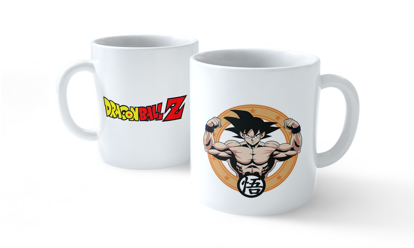 Dragon Ball Z Ceramic Mug – Goku Flex & Logo Design