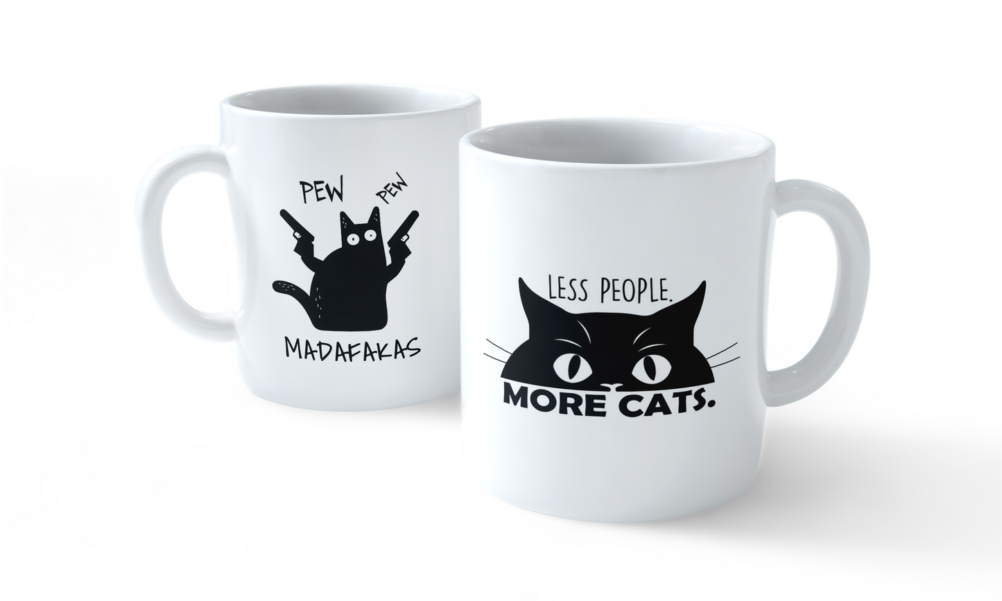 Funny Cat Lover Mug – Pew Pew & More Cats