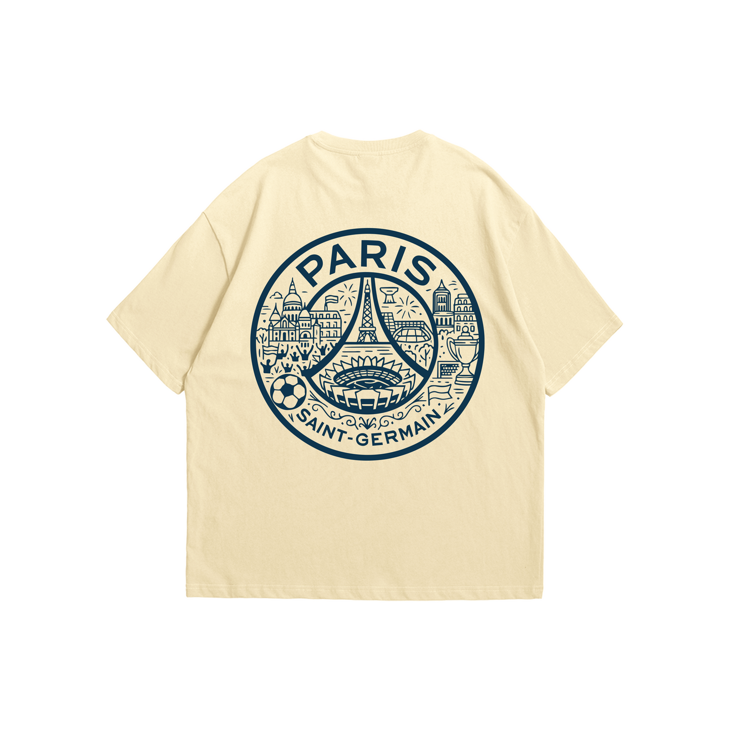 Paris Saint-Germain Oversized Drop Shoulder Tee – Cream