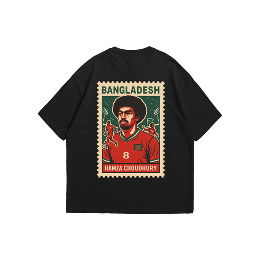 Hamza Choudhury Bangladesh National Team Tee – Oversized drop-shoulder 180 GSM cotton football T-shirt by Stick-On (Unisex M–5XL)