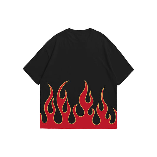 "Rising Flames" Hem Graphic T-Shirt
