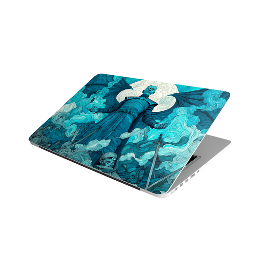 Night King MacBook case – Ice Blue dark fantasy design, Stick-On collection