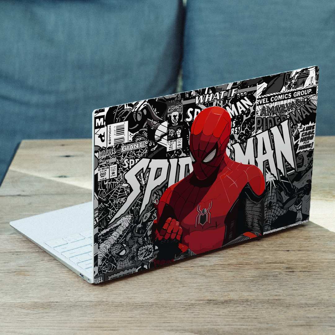 Spider-Man Comic Collage MacBook Case – Red & Black