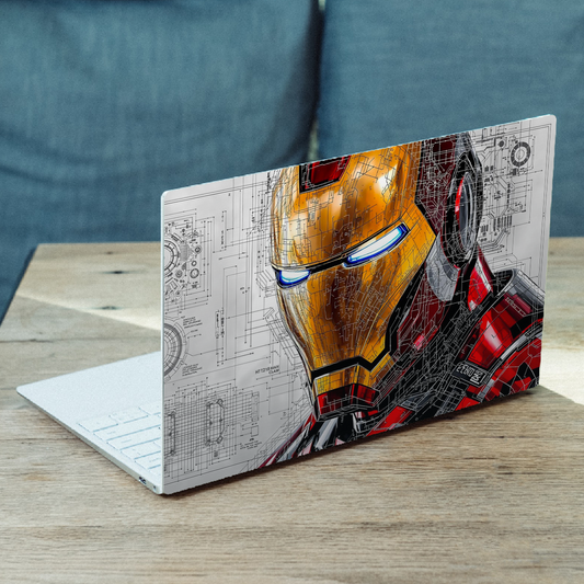 Iron Man Tech Blueprint MacBook Case – Red & Gold