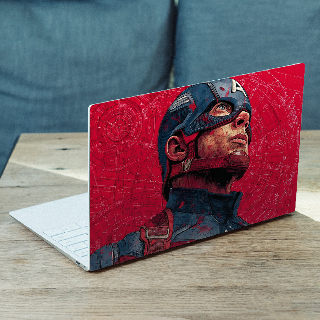Captain America MacBook Case – Red & Blue Heroic Design