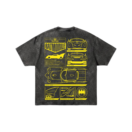 "Wayne Industries" Batmobile Acid Wash Oversized T-Shirt