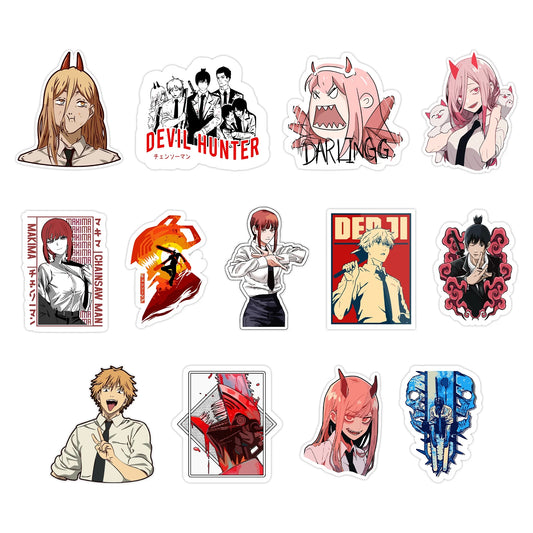 Chainsaw Man Sticker Pack – Power, Makima, Denji, Aki anime stickers, Stick-On Blood Fiend Collection