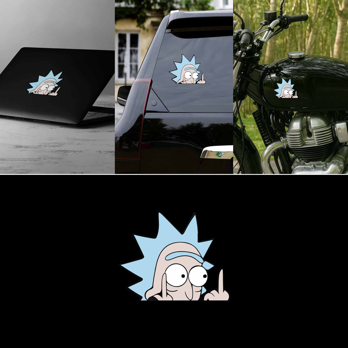 Rick Middle Finger Sticker