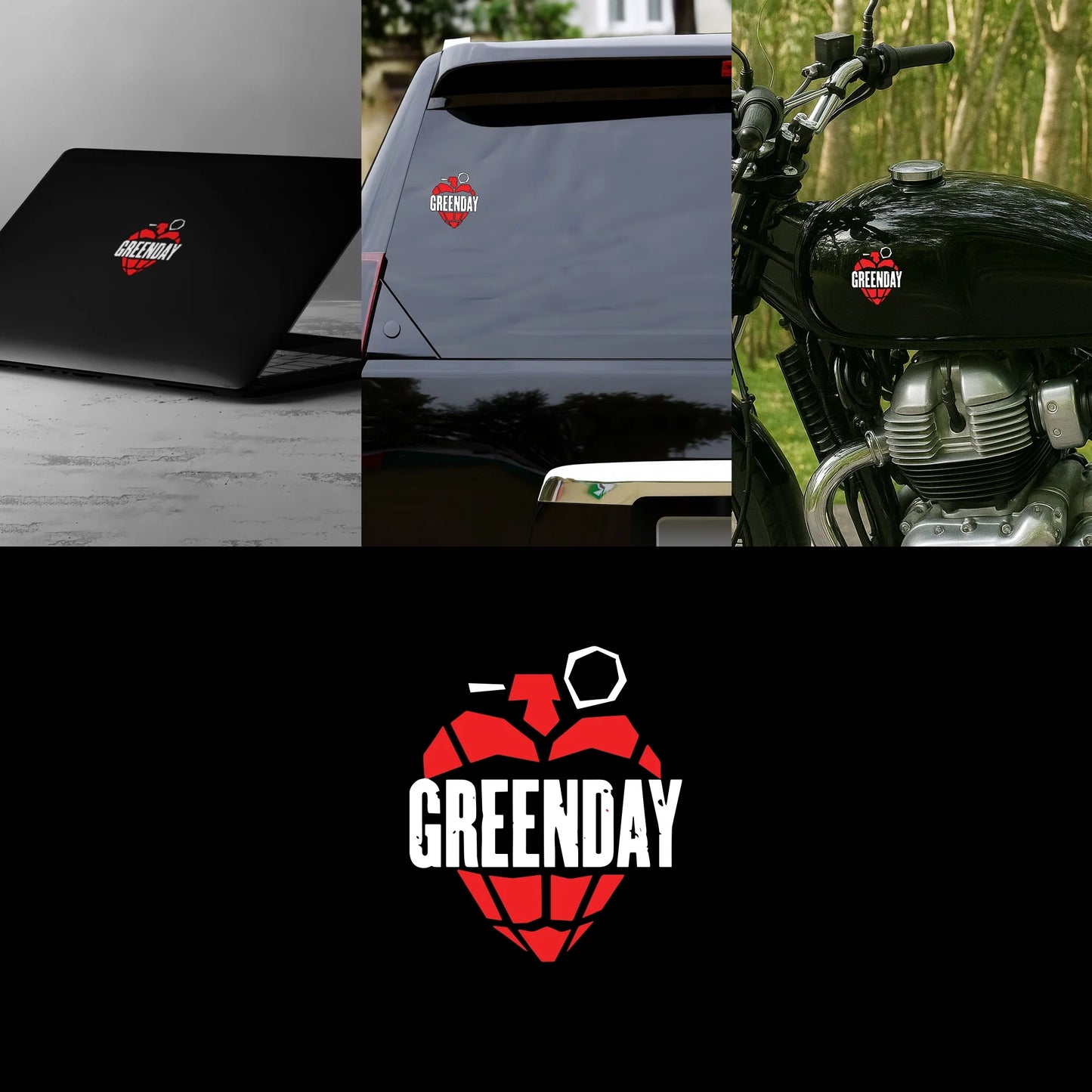 Green Day "Heart Grenade" Logo Sticker