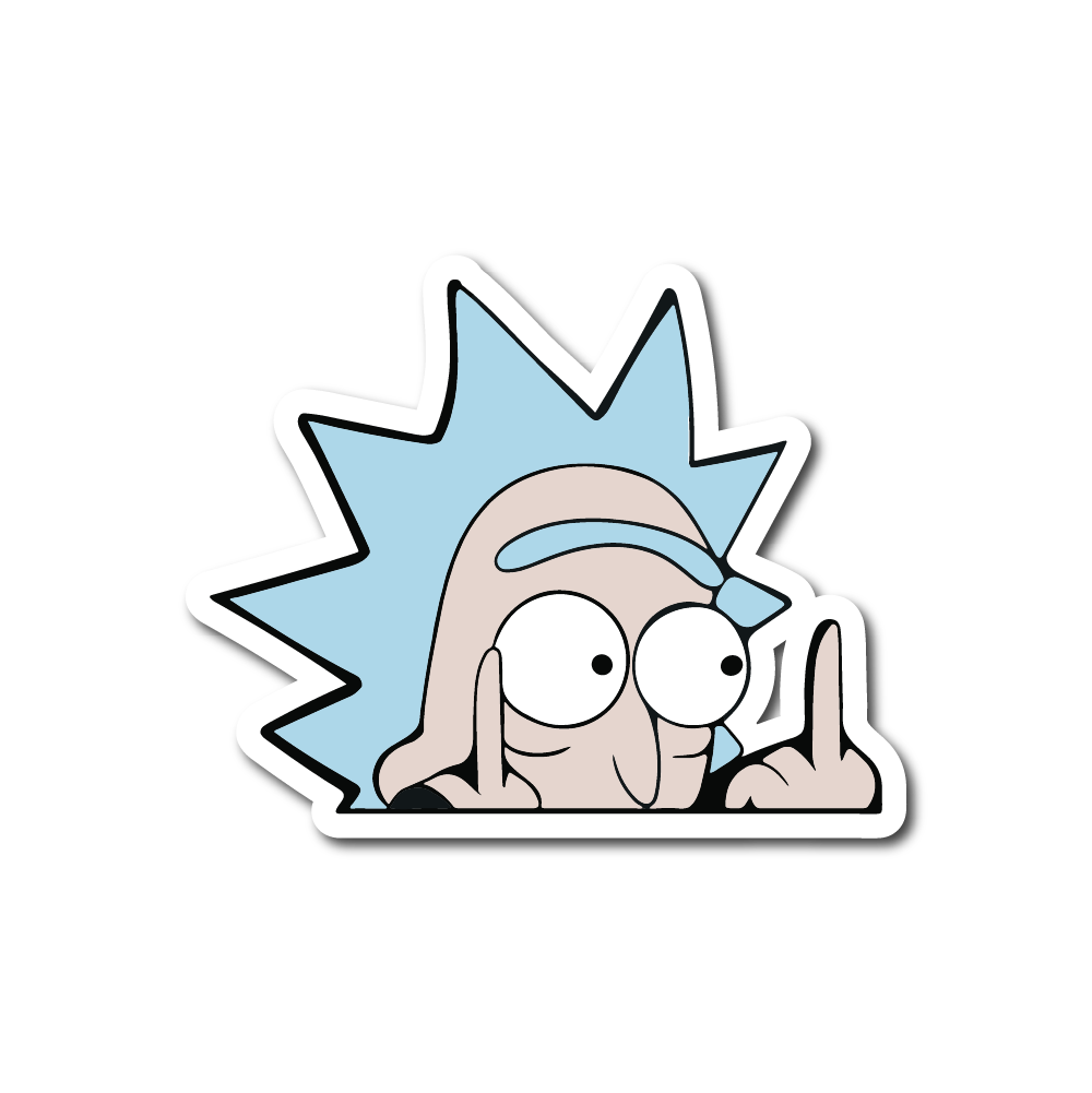 Rick Middle Finger Sticker