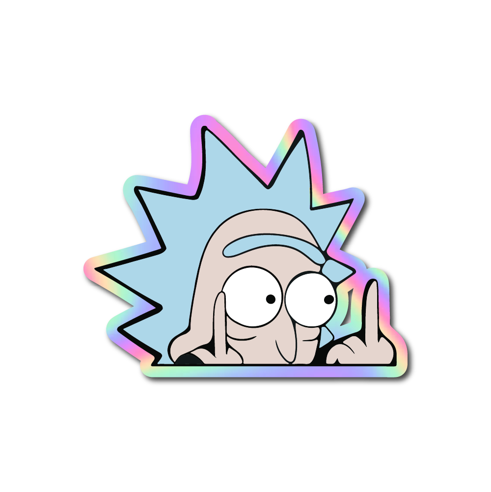 Rick Middle Finger Sticker