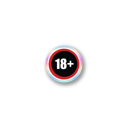 "18+ Only" Warning Sign Sticker