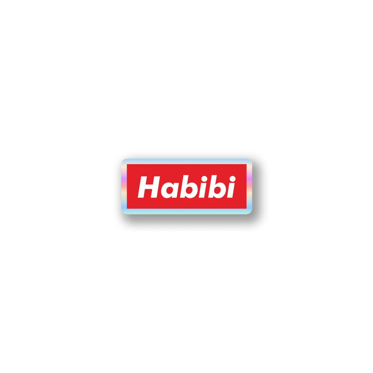 "Habibi" Red Box Logo Sticker