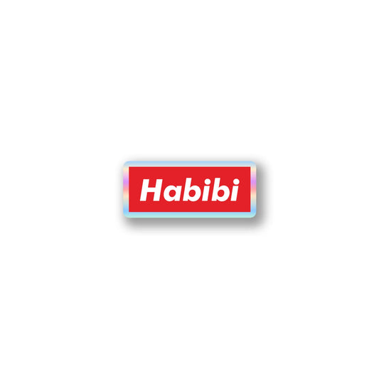"Habibi" Red Box Logo Sticker