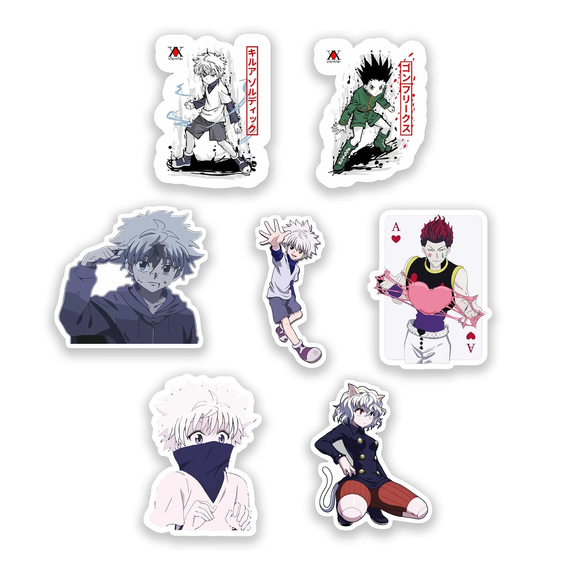 Hunter x Hunter Sticker Pack – Killua, Gon, Hisoka anime stickers, Stick-On Zoldyck Collection