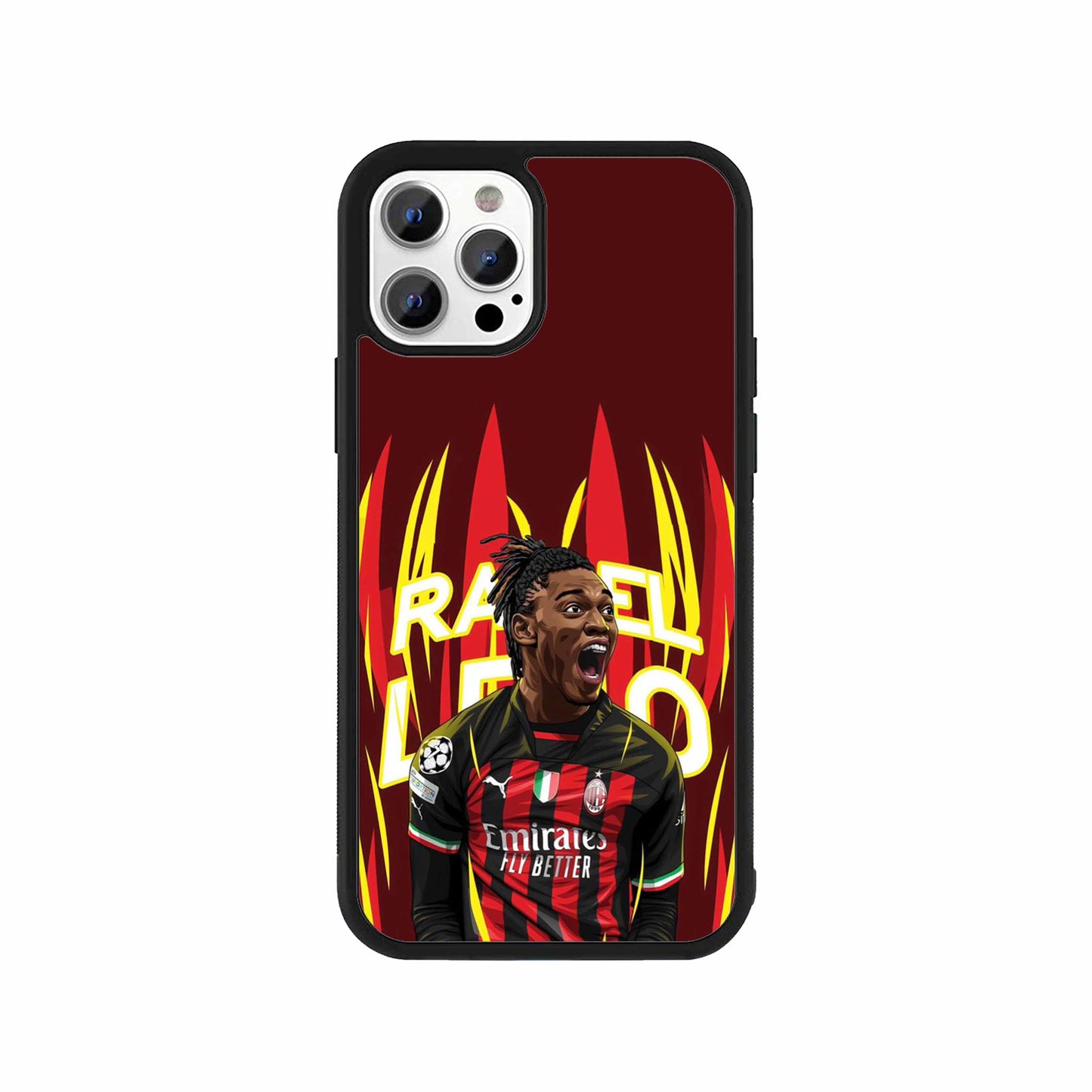 Rafael Leão AC Milan Phone Case – Fiery football design by Stick-On