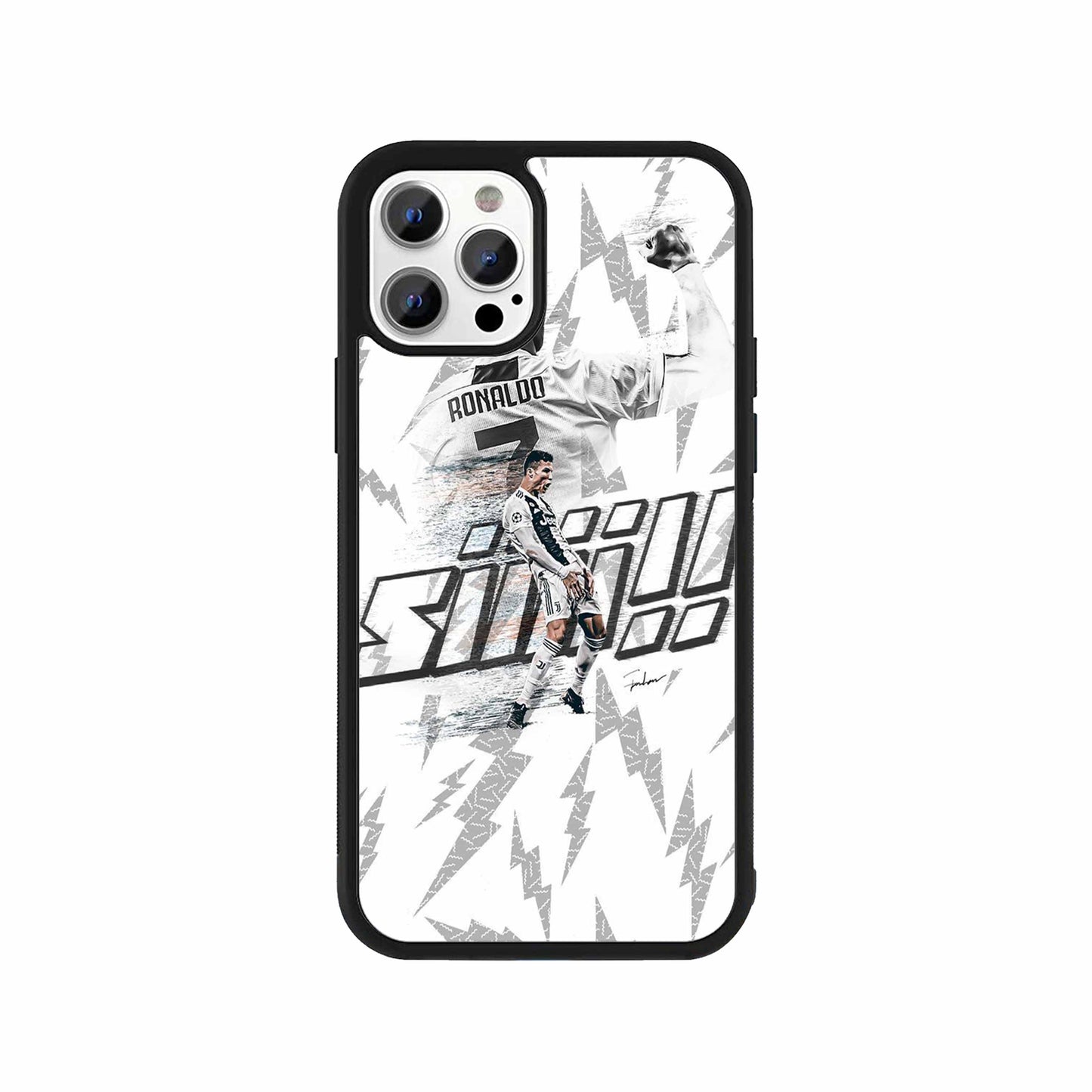 Cristiano Ronaldo Siuuu Phone Case – White lightning sports design by Stick-On