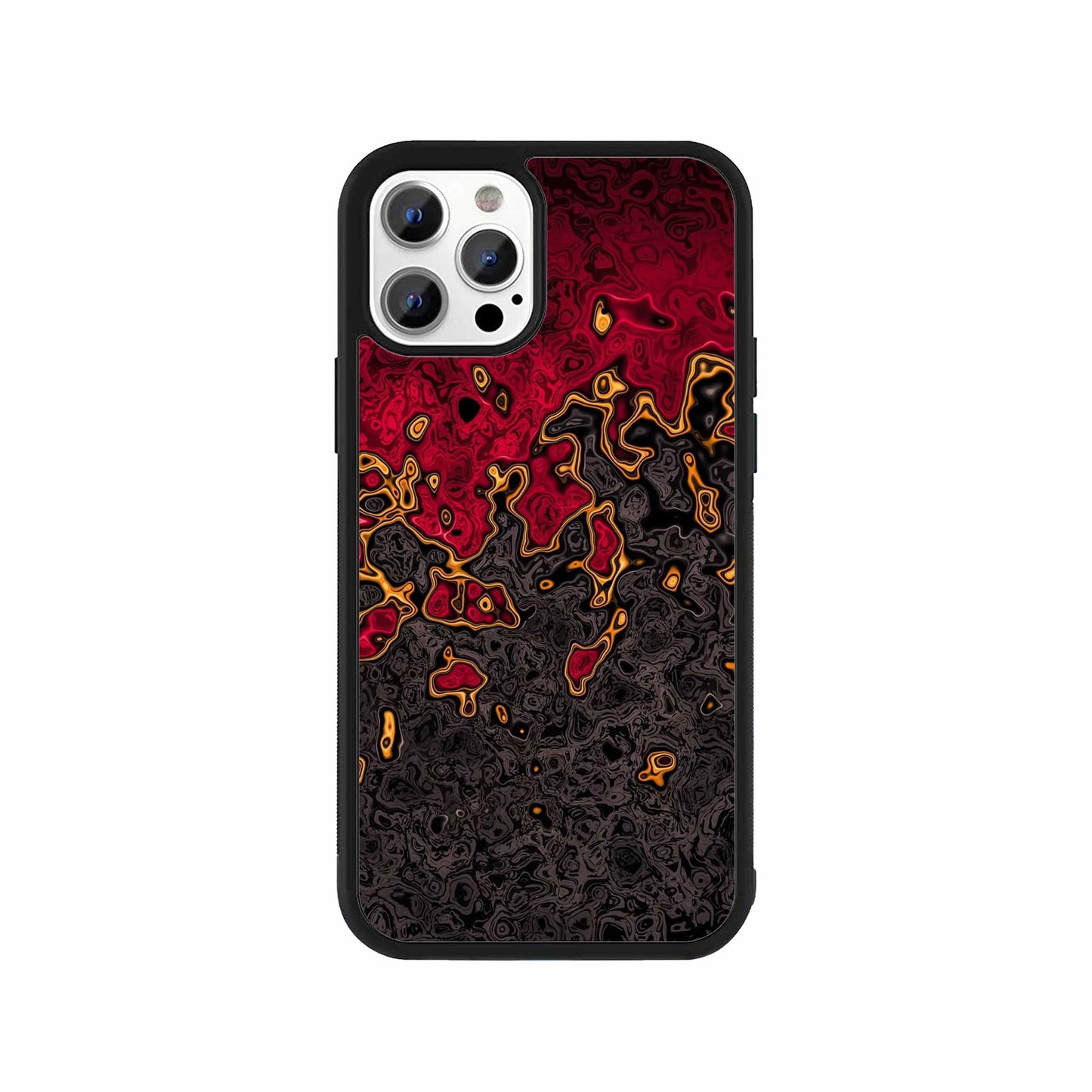 Molten Lava Abstract Phone Case – Red & Black artistic protective mobile cover by Stick-On