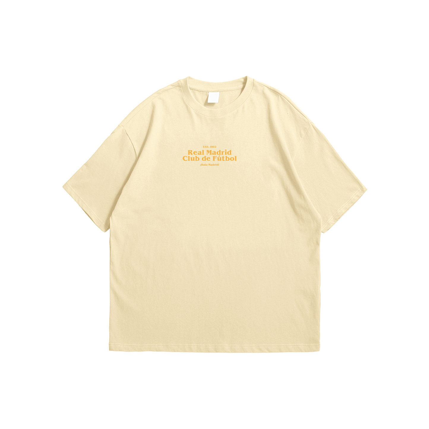 Real Madrid Drop Shoulder Oversized Tee – Cream