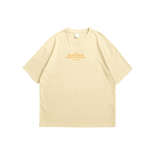 Real Madrid Drop Shoulder Oversized Tee – Cream