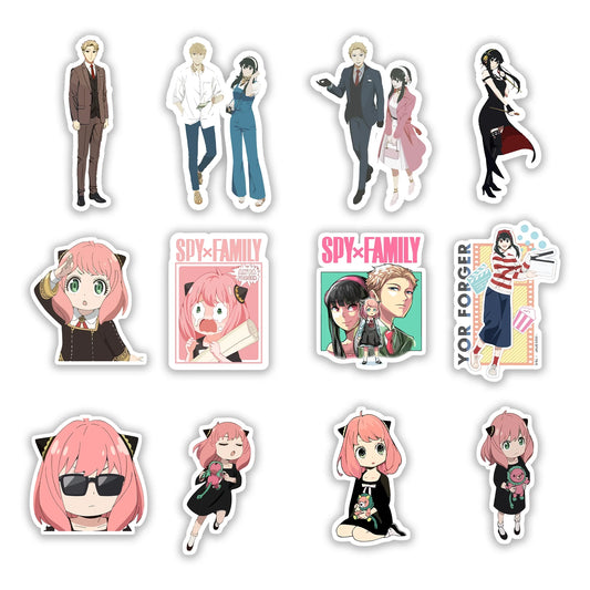 Spy x Family Sticker Pack – Anya, Yor, Loid Forger anime stickers, Stick-On Elegant Mission Collection