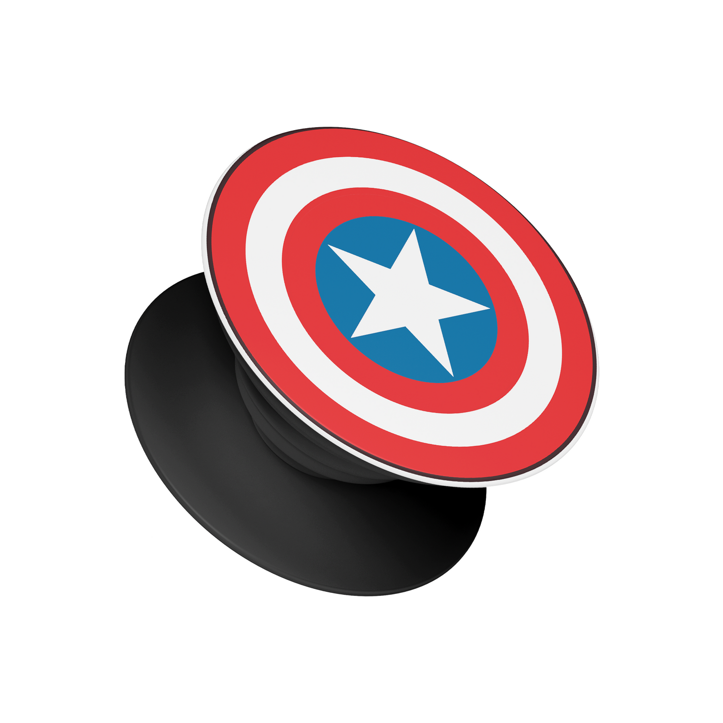 Captain America Shield Pop Socket – Red, white, and blue star emblem phone grip, Stick-On accessories