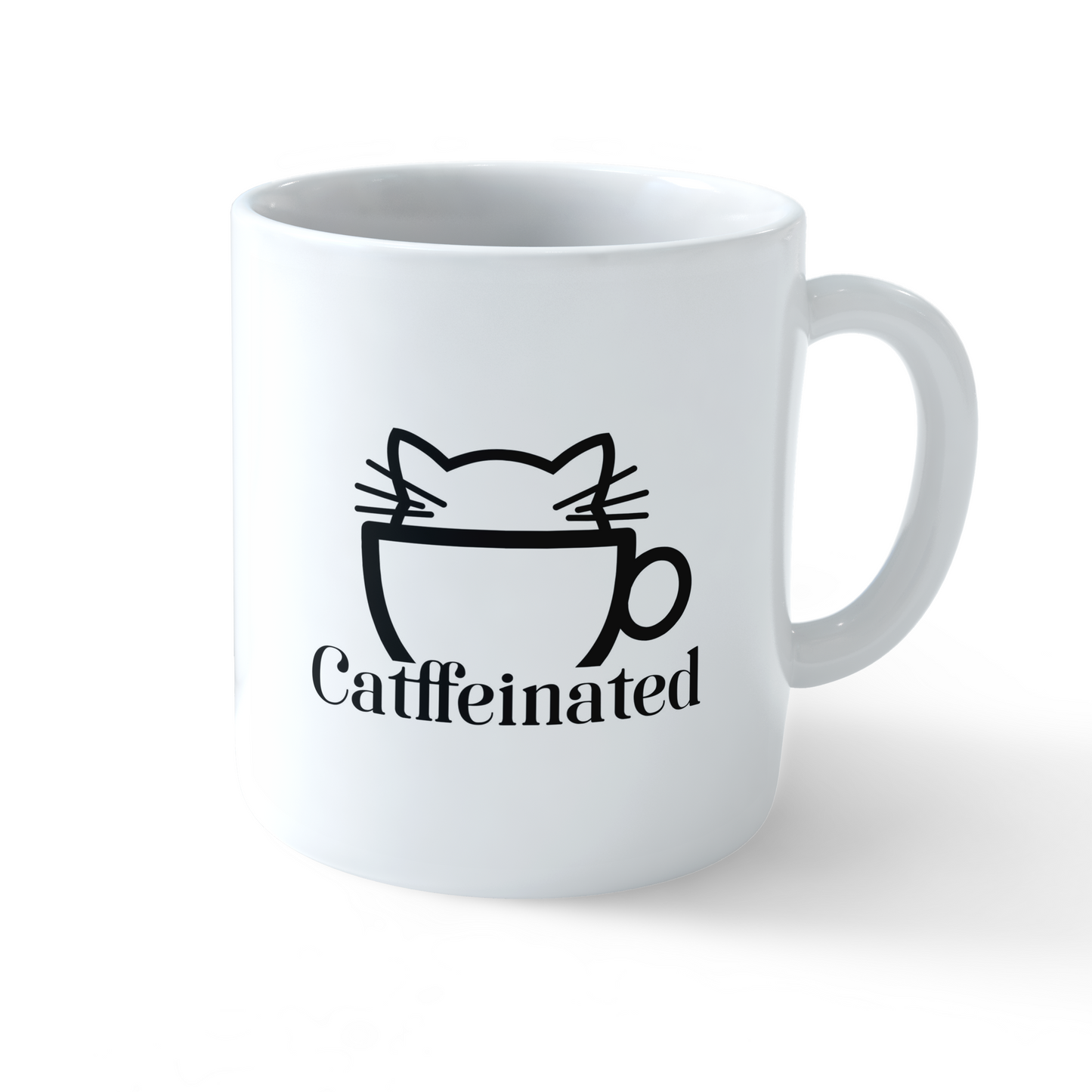 Cat Mug Set – Meow Power and Catffeinated coffee mugs with cat-inspired designs by Stick-On