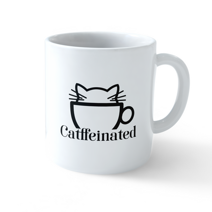 Cat Mug Set – Meow Power and Catffeinated coffee mugs with cat-inspired designs by Stick-On