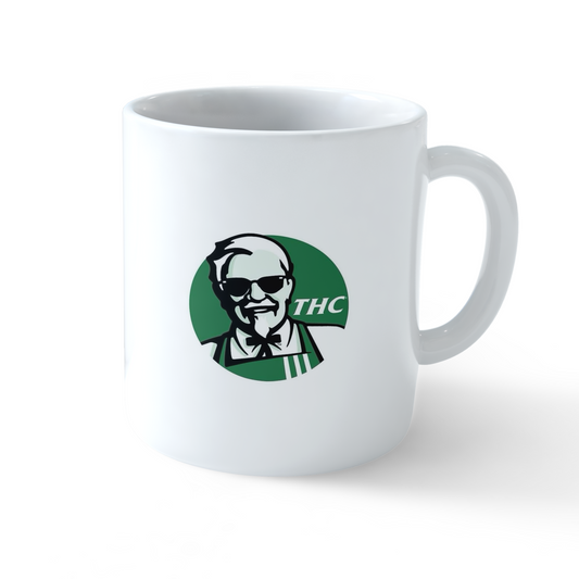 THC Colonel Parody Mug – Funny cannabis-inspired coffee cup by Stick-On