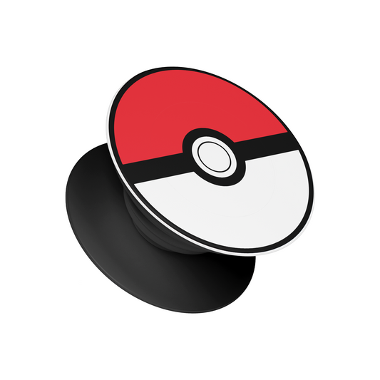 Pokéball pop socket with red and white Pokémon-themed design, Stick-On mobile phone grip and stand