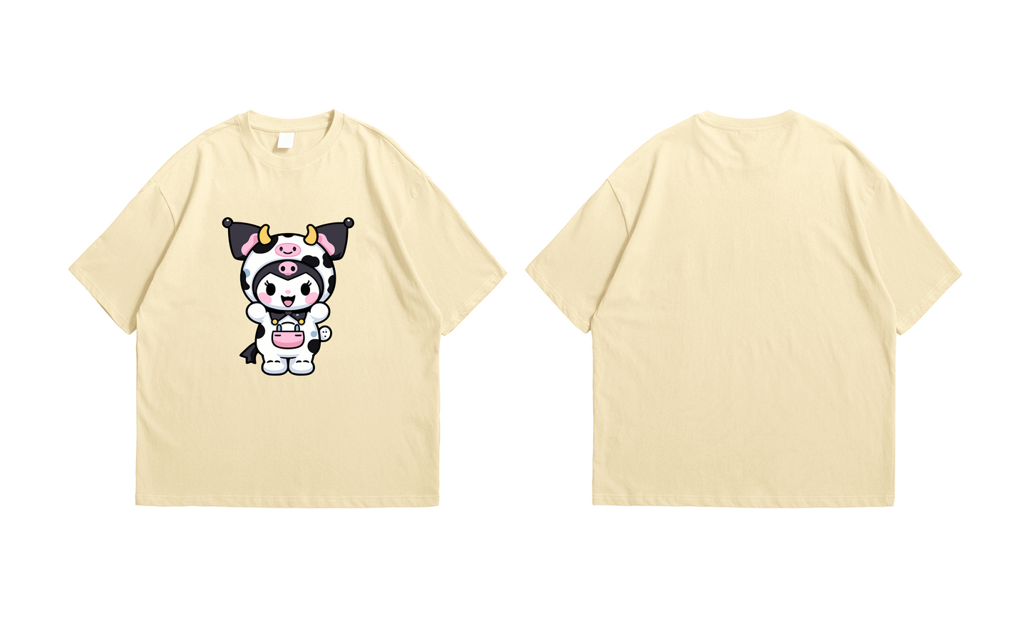 Kuromi Cow Costume Oversized T-Shirt – Pastel Edition