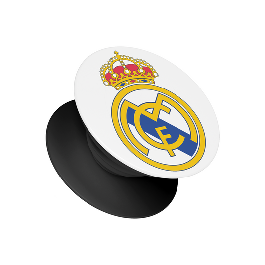 Real Madrid pop socket with official club crest, Stick-On mobile phone grip and stand