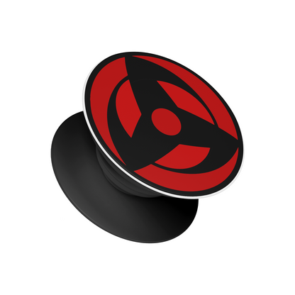 Mangekyou Sharingan pop socket with red Uchiha clan eye design, Stick-On anime phone grip and stand
