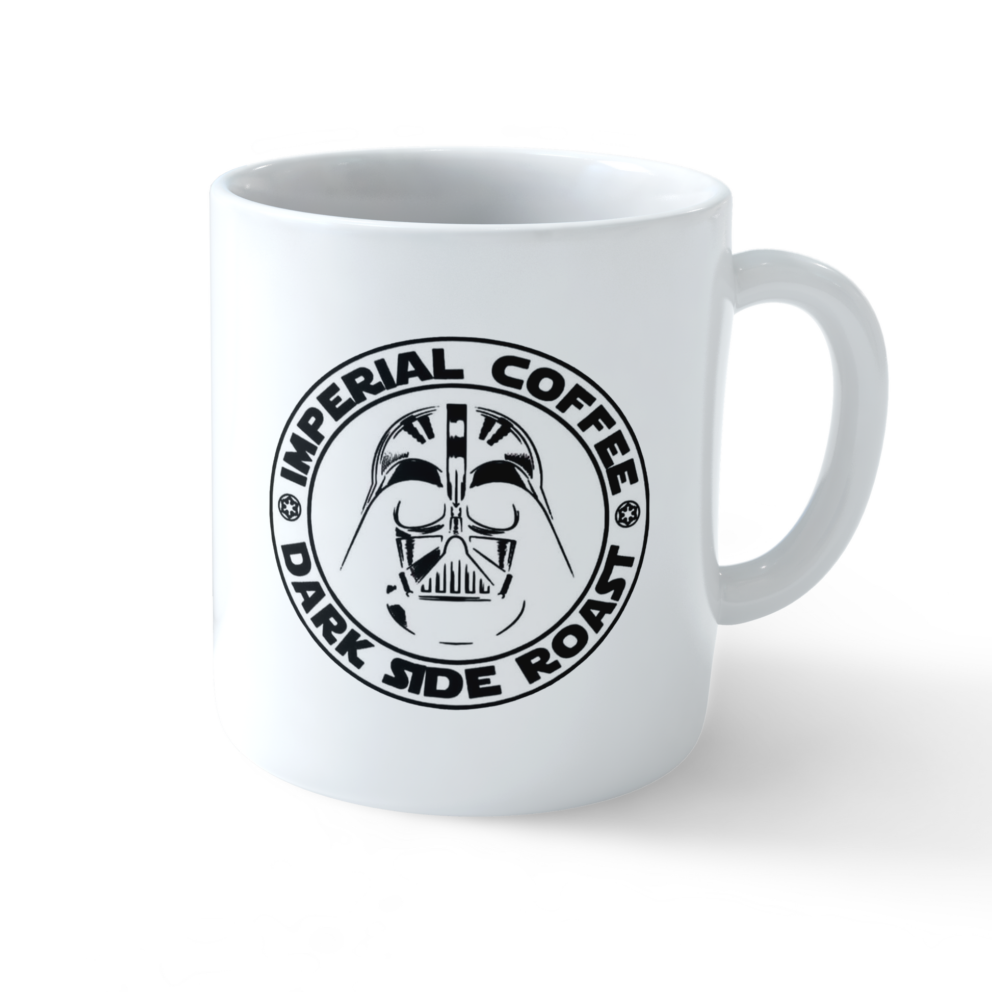 Star Wars Mug Set – Darth Vader Dark Side Roast and Star Wars designs on ceramic coffee mugs by Stick-On