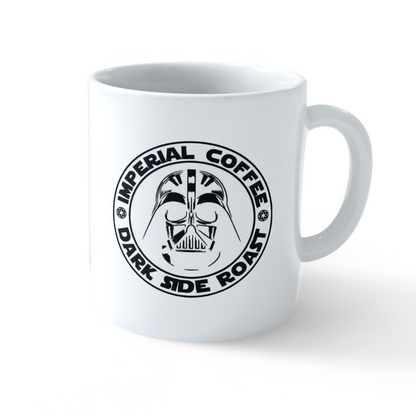 Star Wars Mug Set – Darth Vader Dark Side Roast and Star Wars designs on ceramic coffee mugs by Stick-On