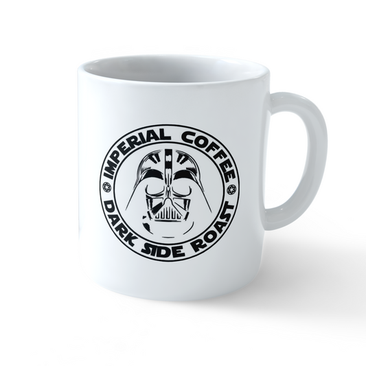 Star Wars Mug Set – Darth Vader Dark Side Roast and Star Wars designs on ceramic coffee mugs by Stick-On