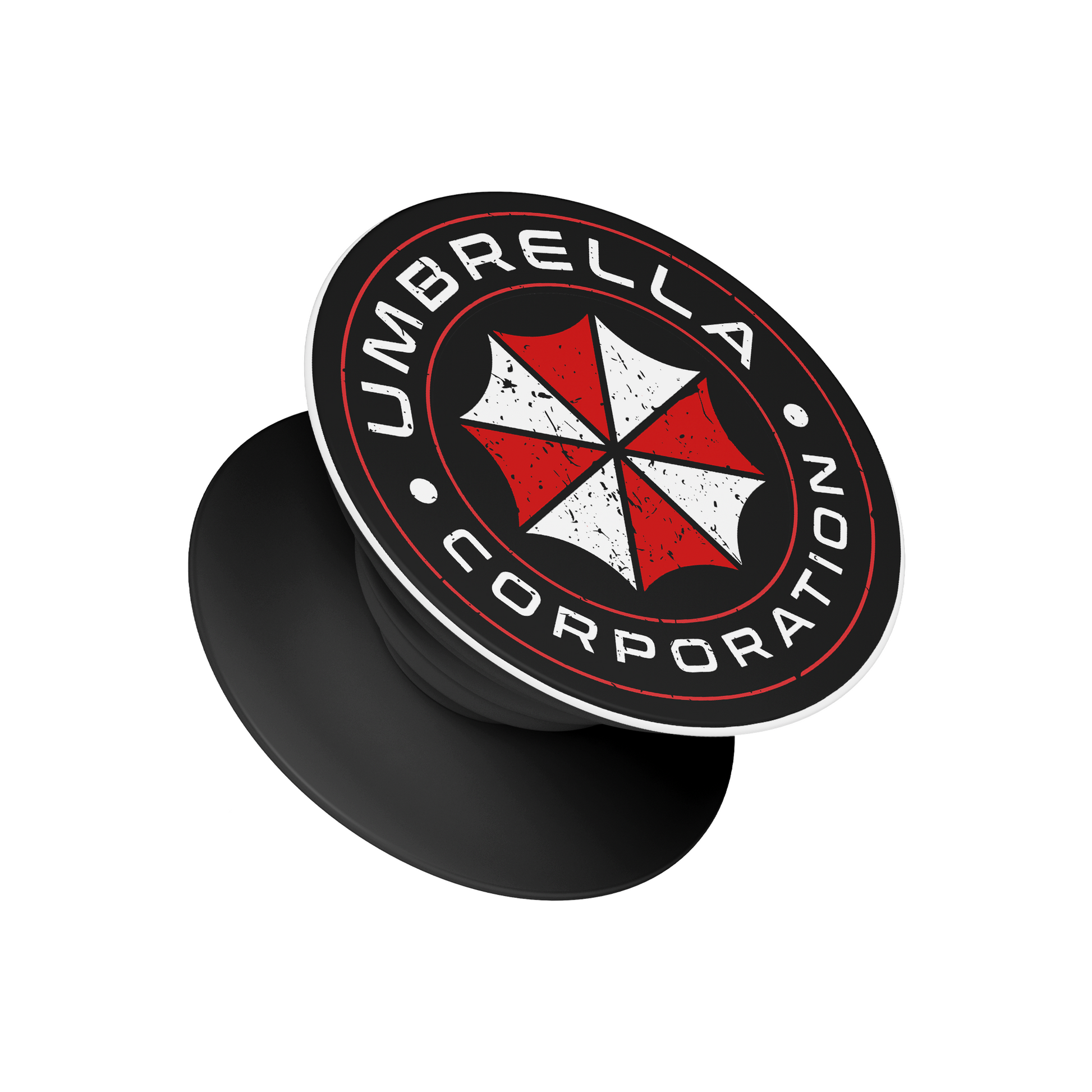Umbrella Corporation Resident Evil pop socket with red-white logo, Stick-On mobile phone grip and stand