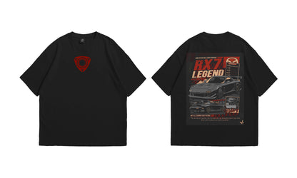 Mazda RX-7 Rotary Legend Oversized T-Shirt - Black