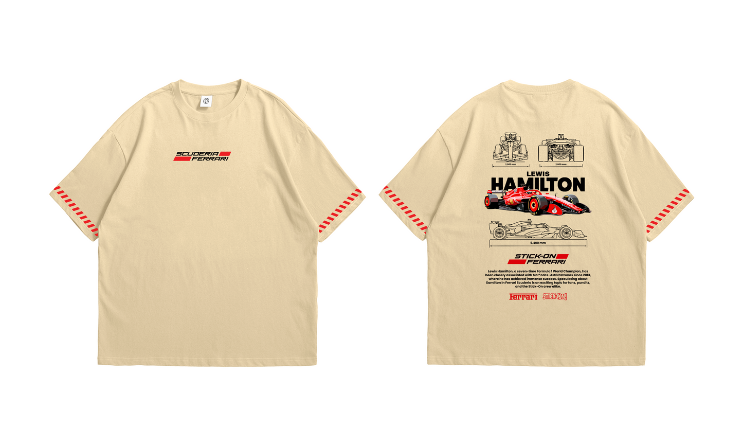 Lewis Hamilton x Ferrari Drop Shoulder T-Shirt – Scuderia Edition